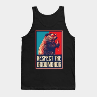 Respect The Groundhog Woodchuck Photo Ground Hog Day Tank Top